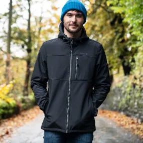 Truro Mens Hooded Softshell Jacket - Black