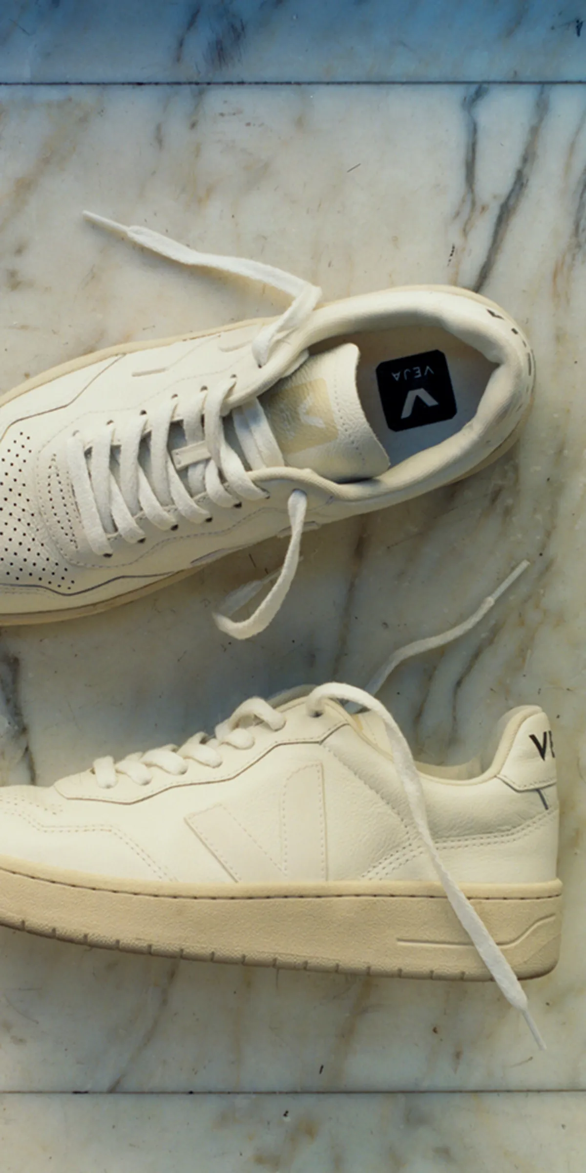 V-90 Leather Sneakers White