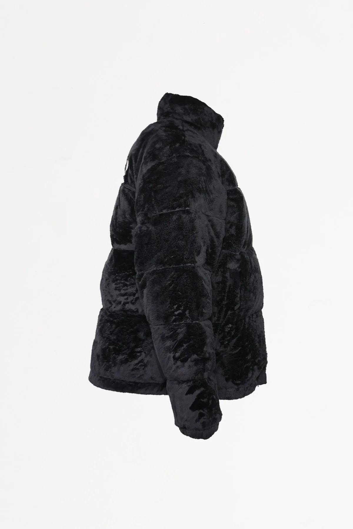 Velour Nuptse Jacket - Black