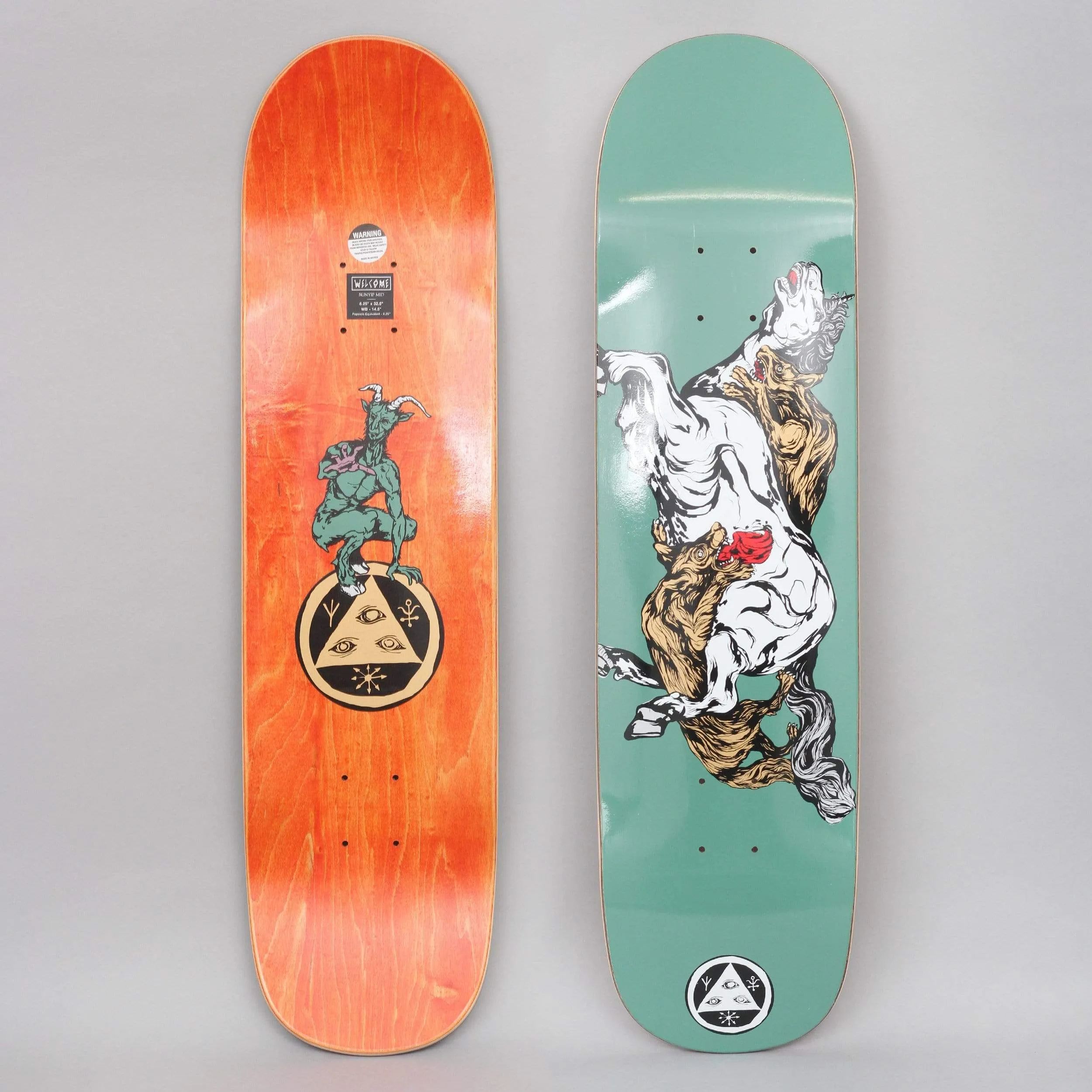 Welcome 8.25 Goodbye Horses On Bunyip Mid Skateboard Deck Jade