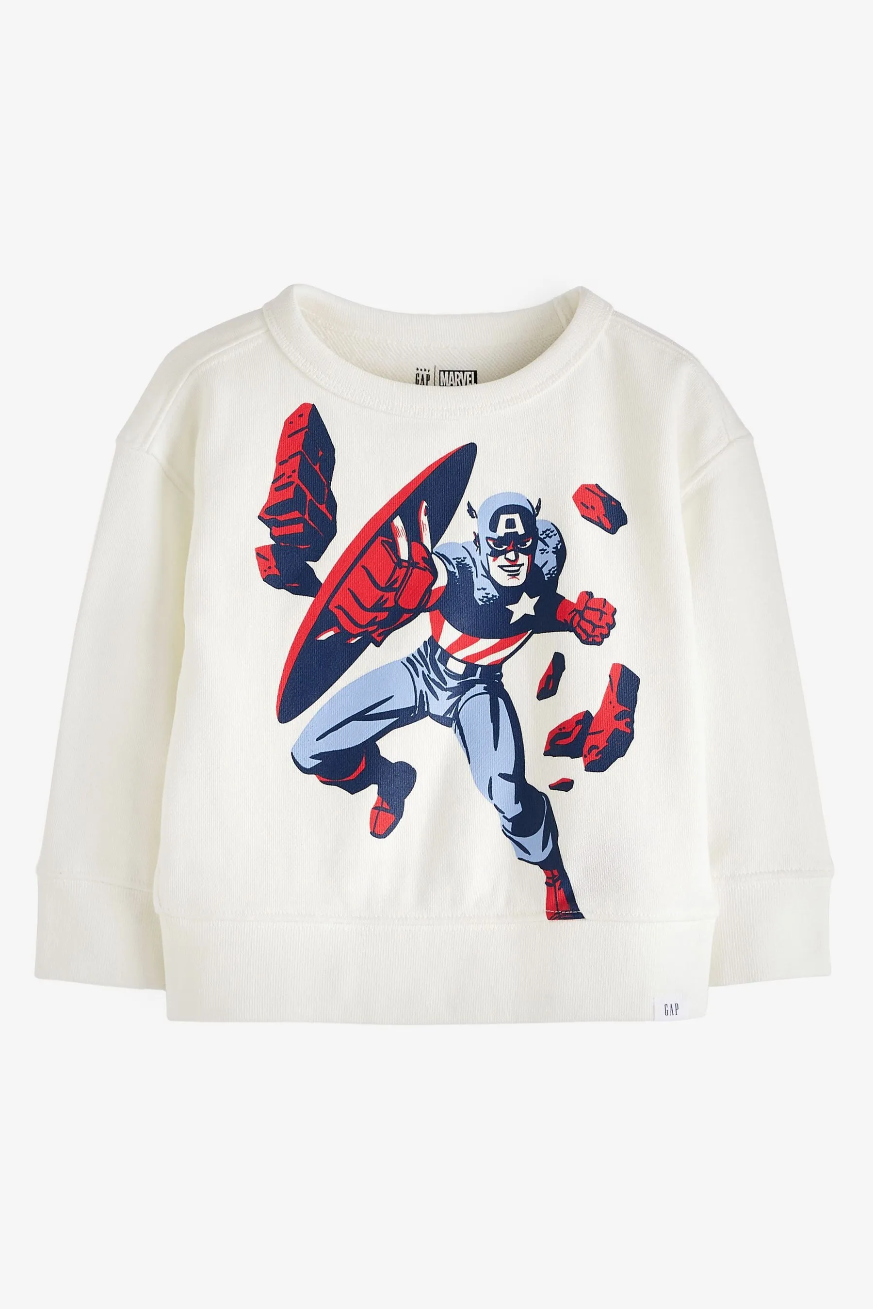 White Marvel Marvel Superhero Graphic Long Sleeve Crew Neck Sweatshirt