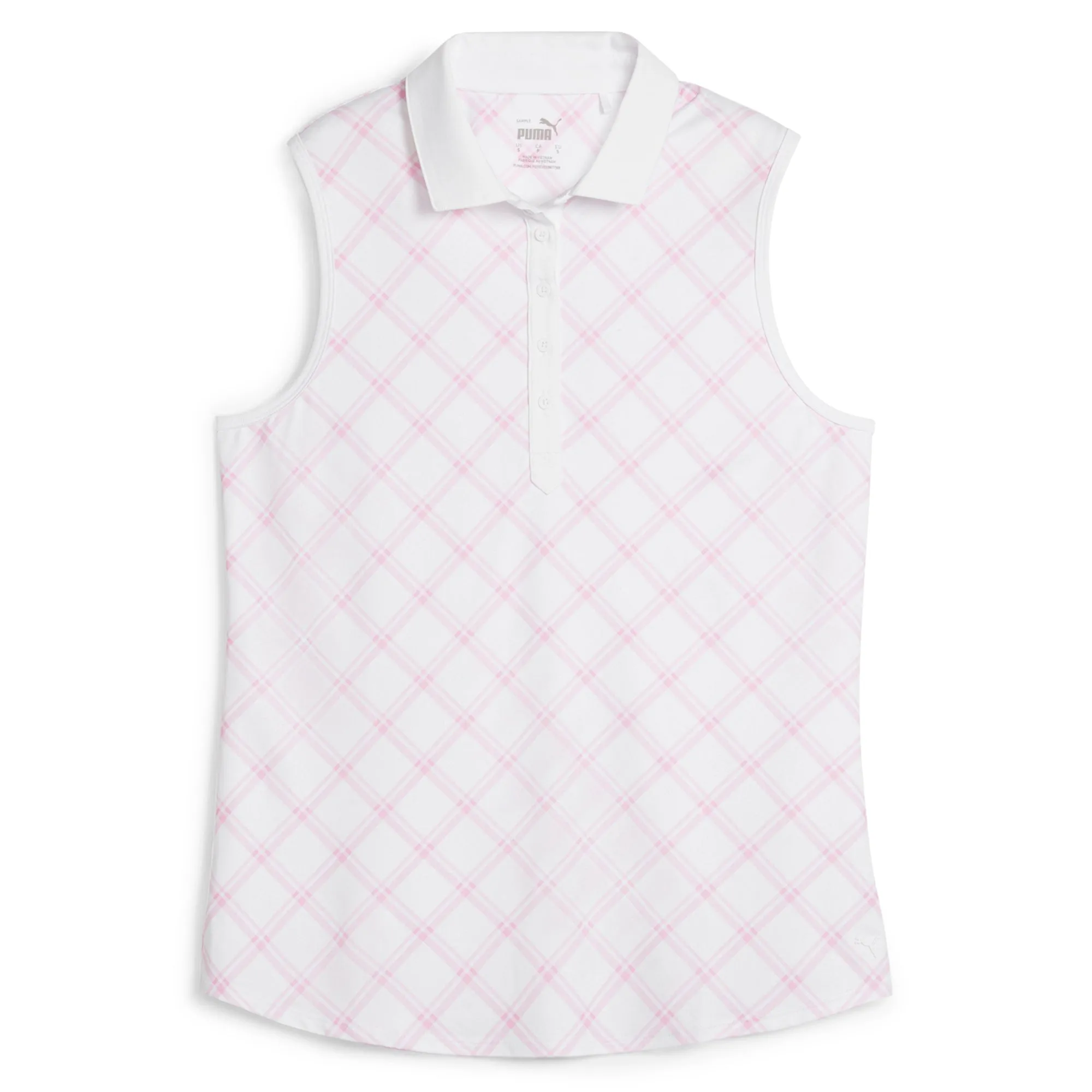 Women's CLOUDSPUN Plaid Sleeveless Golf Polo