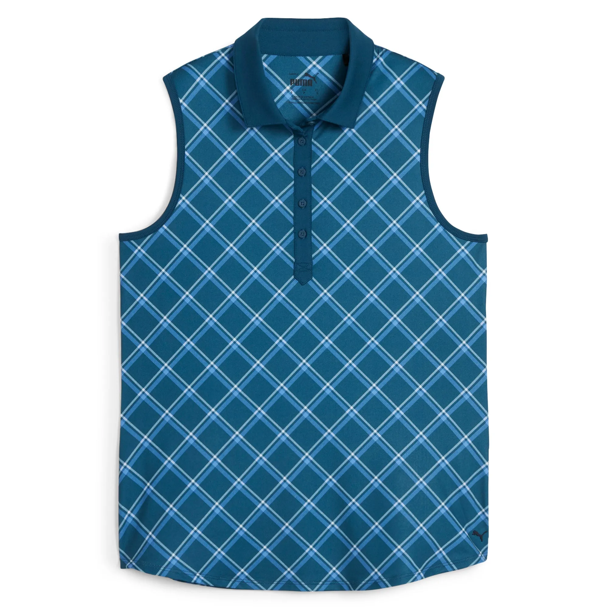 Women's CLOUDSPUN Plaid Sleeveless Golf Polo