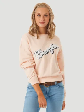 Wrangler Women's Chenille Pink Embroidered Pullover 10LWK562K